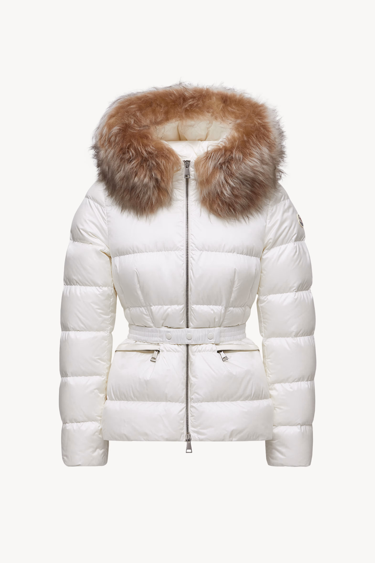 Boed Hooded Shearling-Trimmed Short Down Jacket Women White Moncler 2